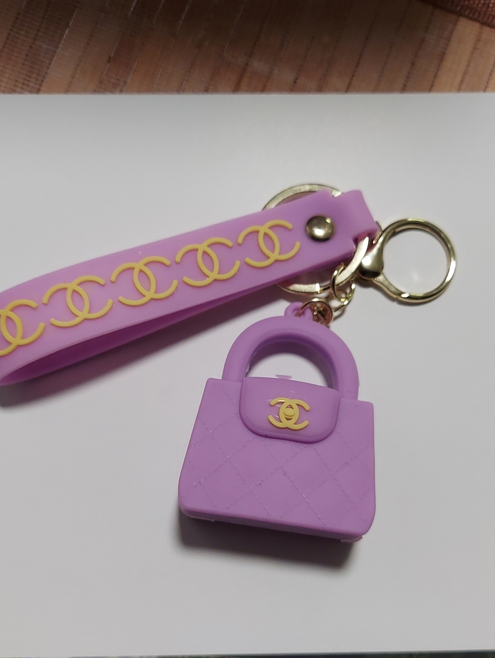 New Keychain‎, Wristlet Fob, Mini Bag Charm, Purple